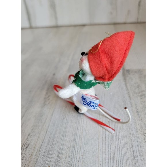 Annalee 1998 skiing mouse scarf mini xmas snowflake - Picture 4 of 6